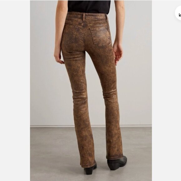 L'Agence Selma High-Rise Sleek Baby Boot Jeans Cocoa Mineral Coated -25 NWT - Picture 13 of 14